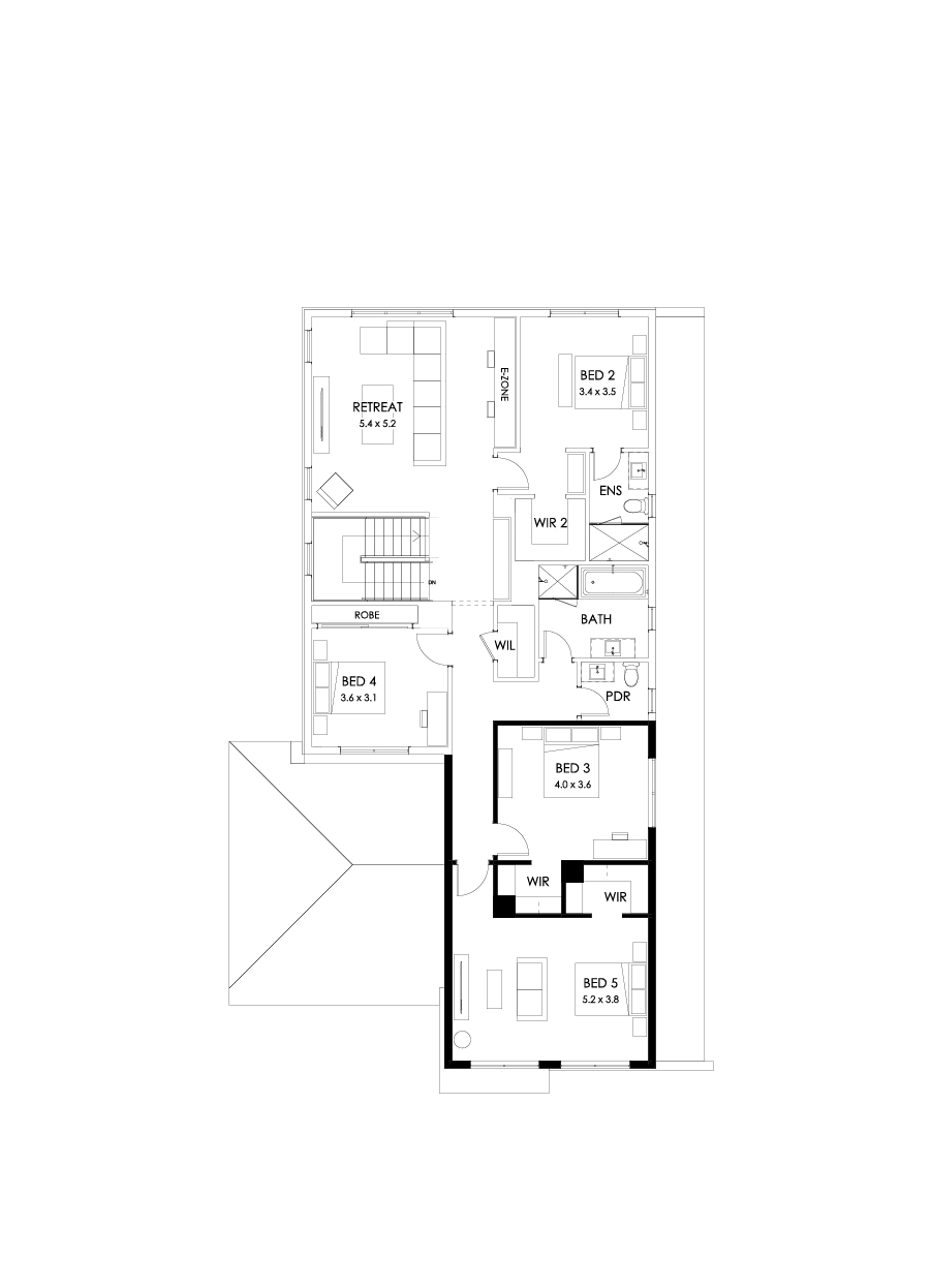 40 First Floor Floorplan (5th bedroom)