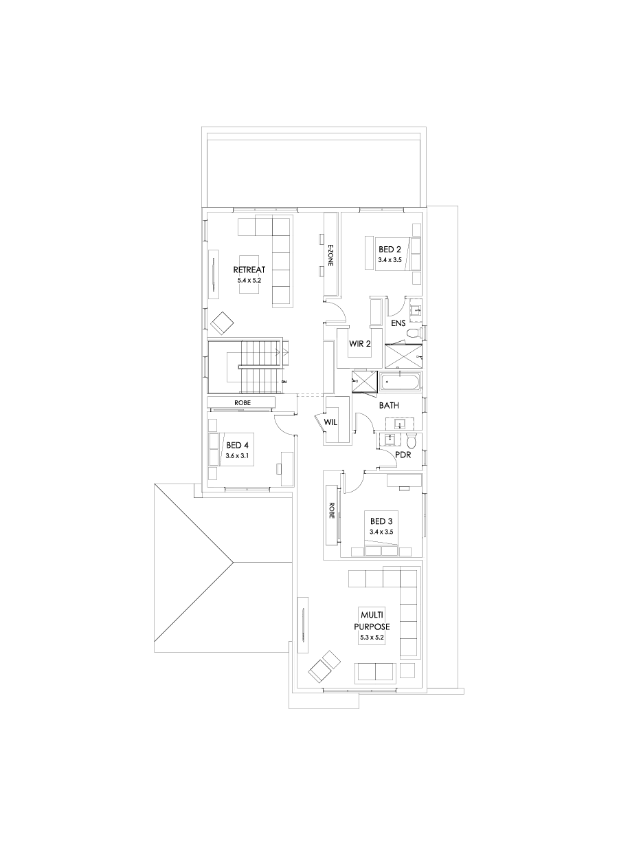 40 First Floor Floorplan (Larger kitchen and dining)