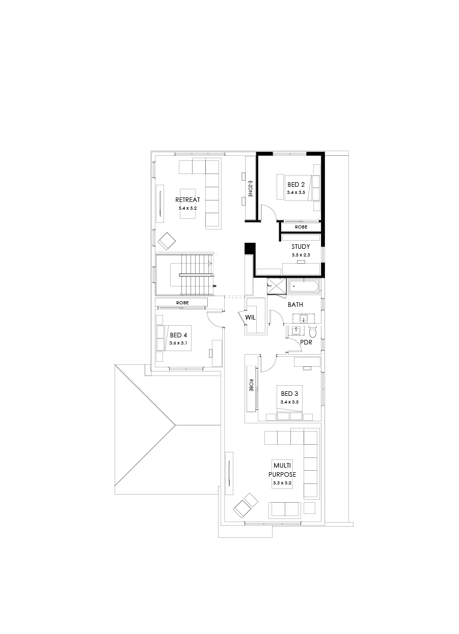 40 First Floor Floorplan (No minor ensuite)