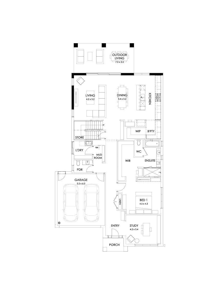 40 Ground Floor Floorplan (Alternate grand outdoor living)