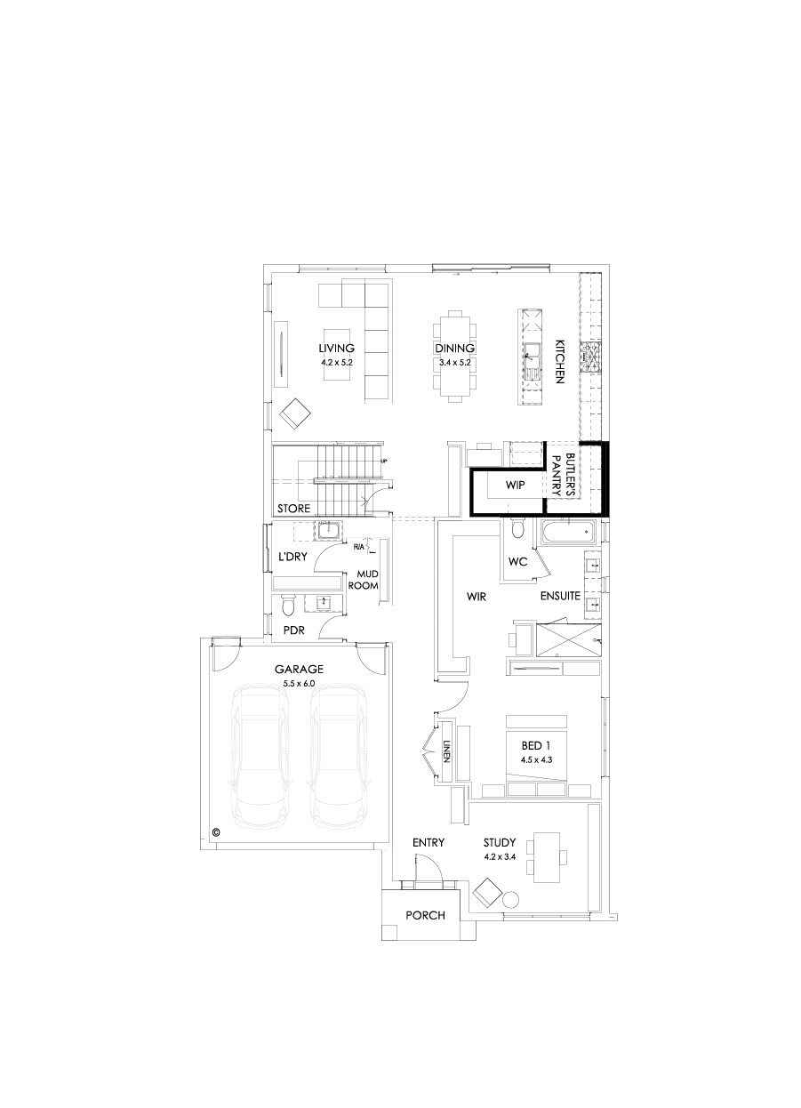 40 Ground Floor Floorplan (Butler's pantry - Included)