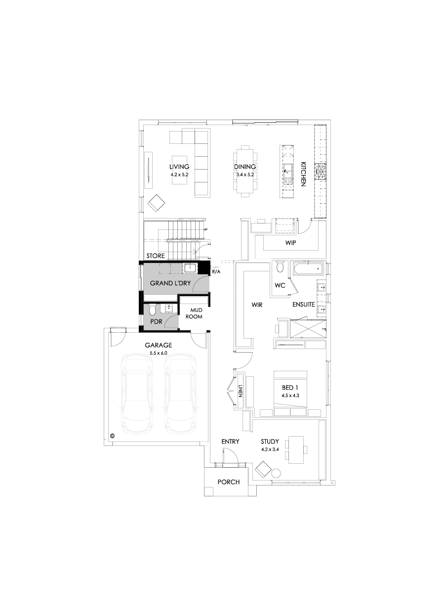 40 Ground Floor Floorplan (Grand laundry)
