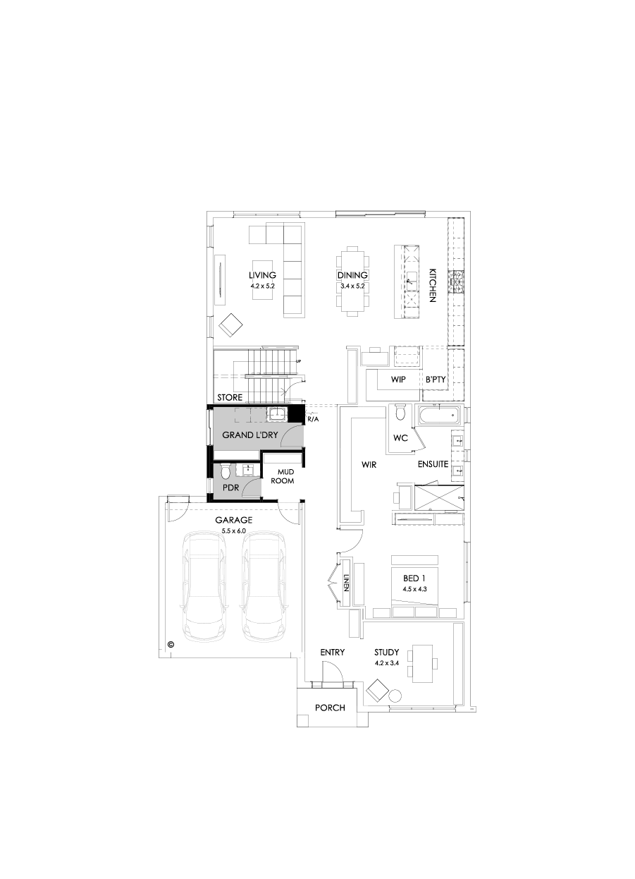 40 Ground Floor Floorplan (Grand laundry)