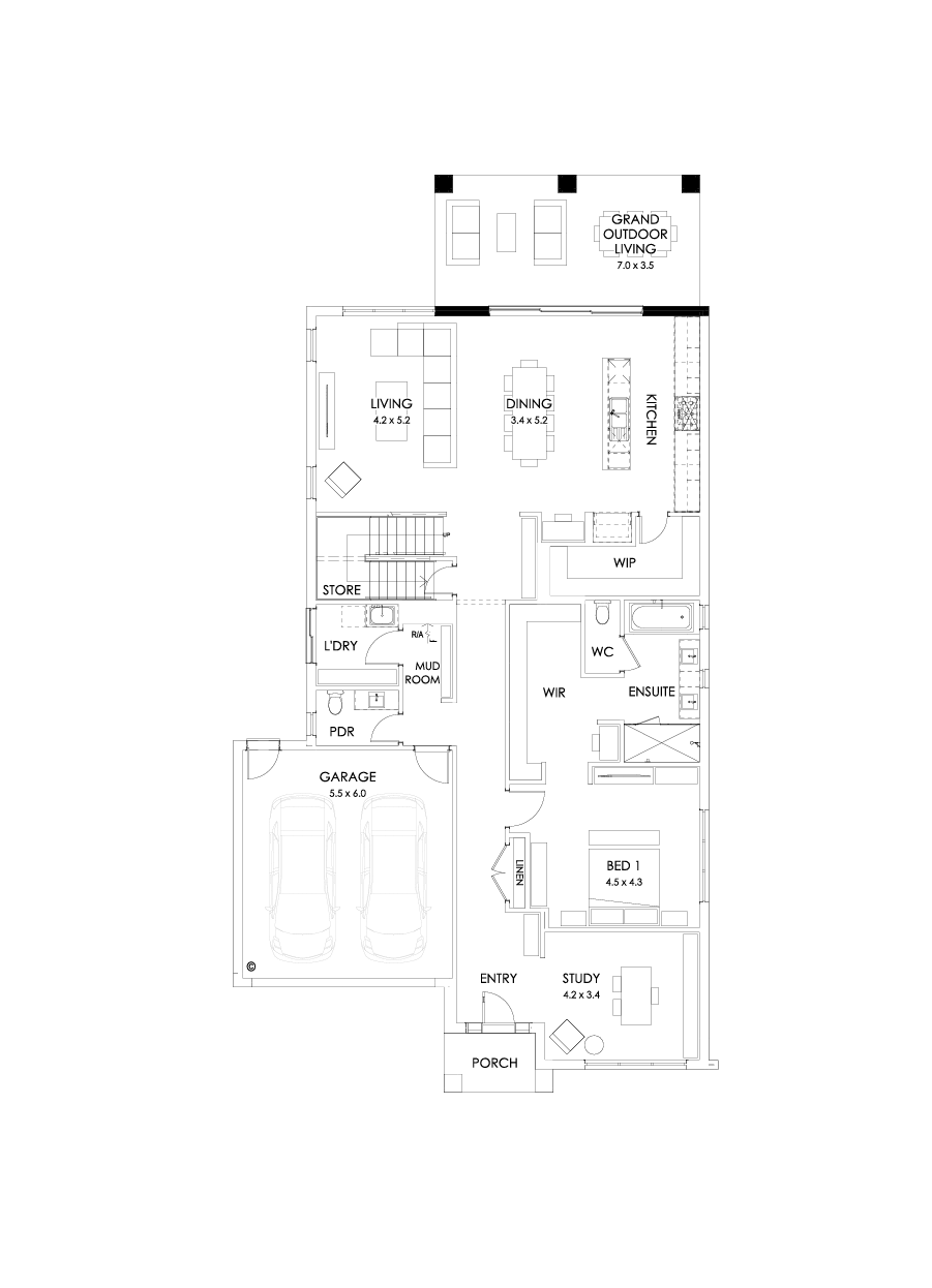 40 Ground Floor Floorplan (Grand outdoor living)