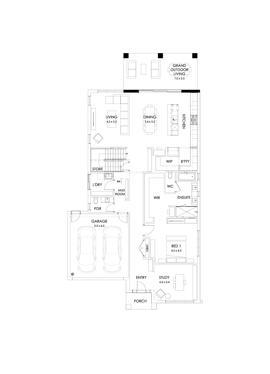 40 Ground Floor Floorplan (Grand outdoor living)
