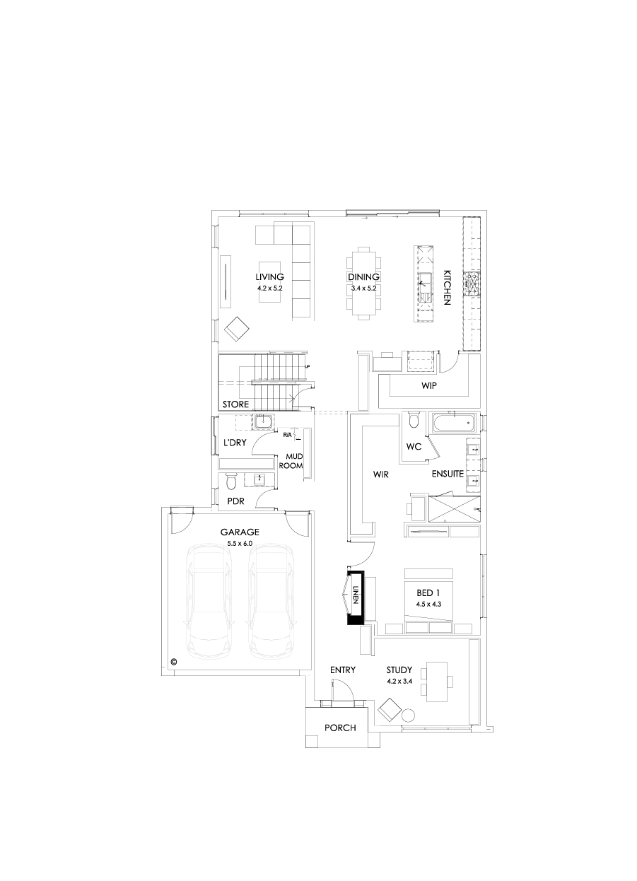 40 Ground Floor Floorplan (Guest bedroom)