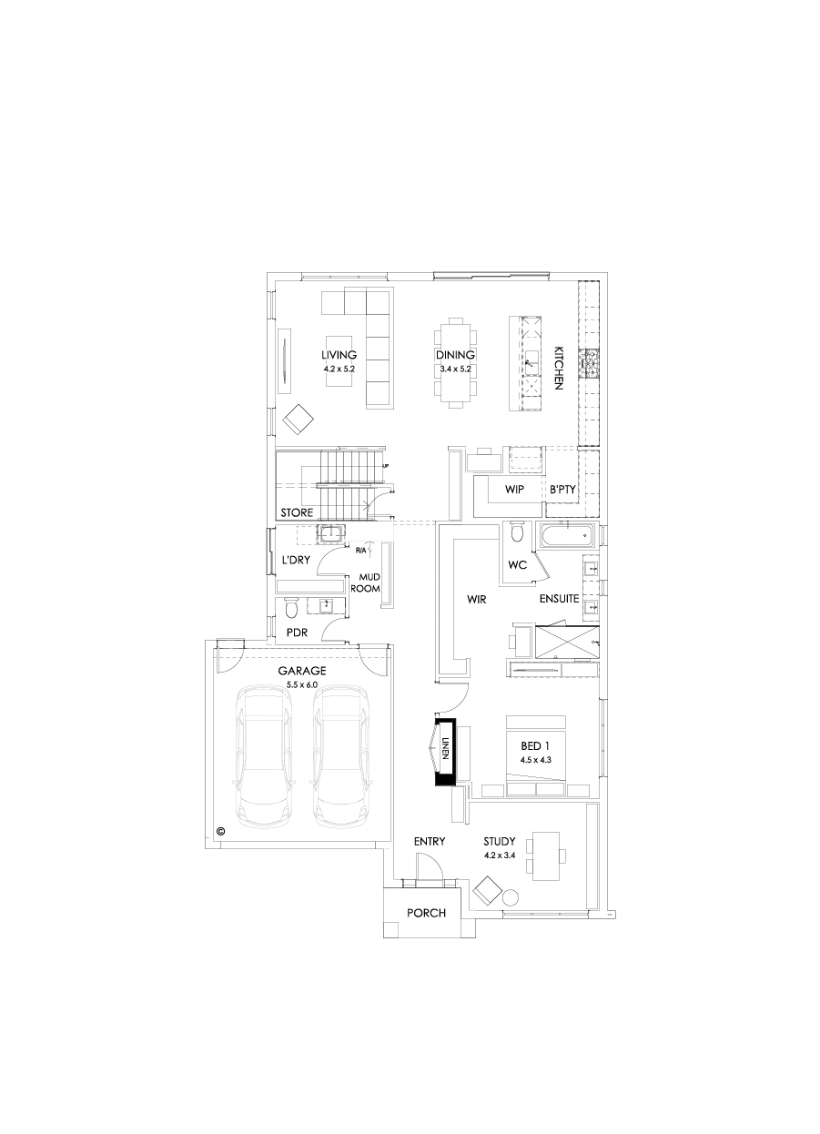 40 Ground Floor Floorplan (Guest bedroom)