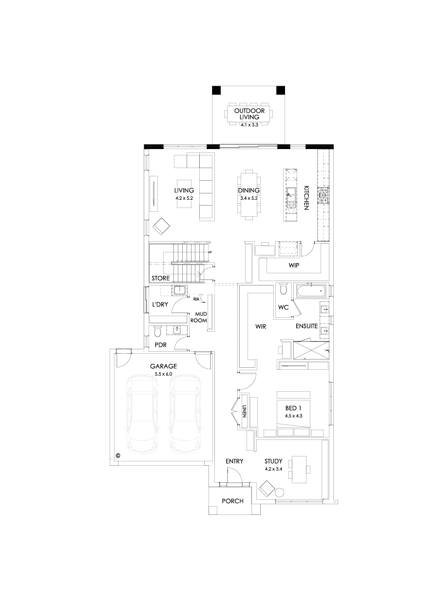 40 Ground Floor Floorplan (Outdoor living)