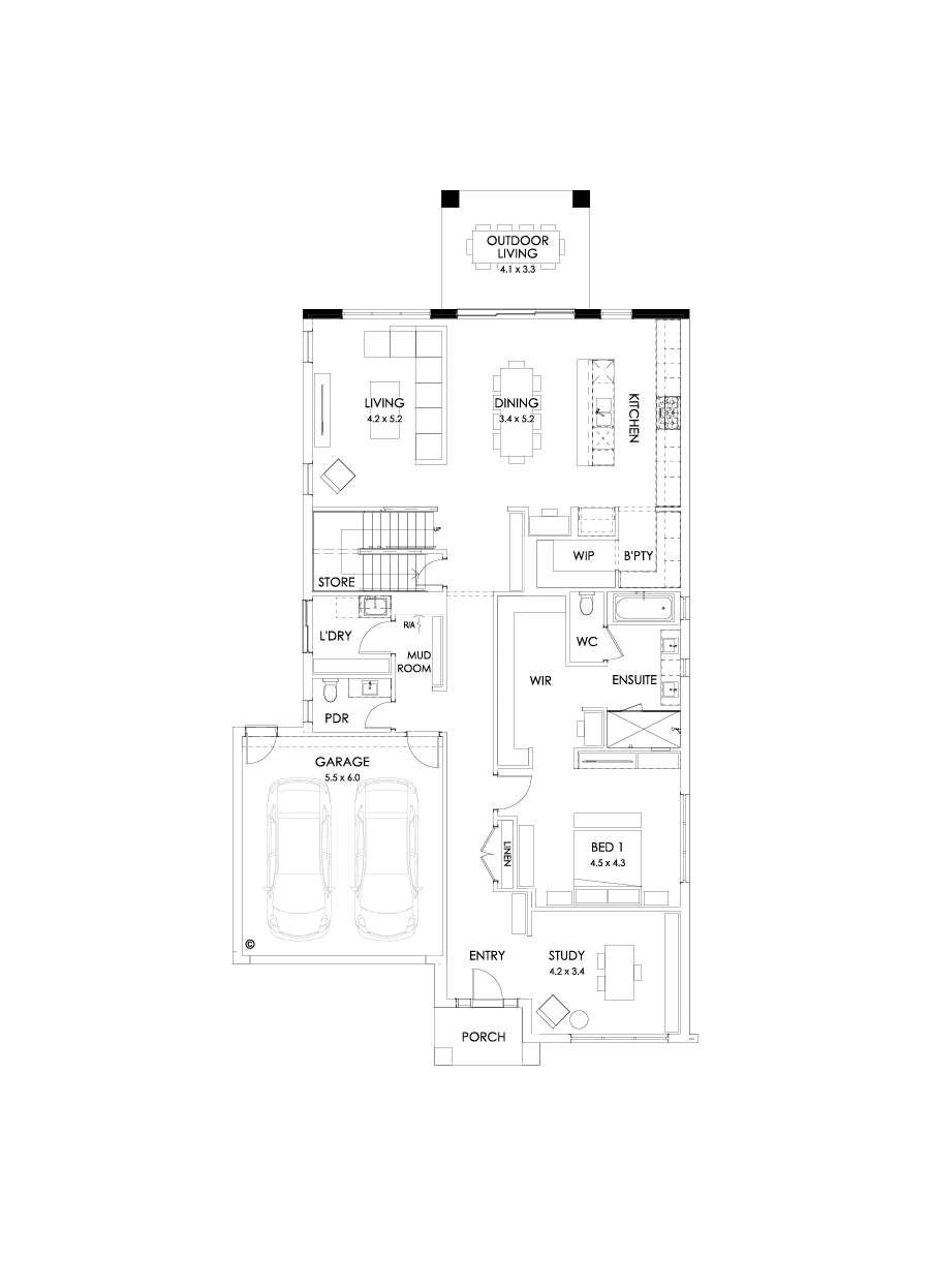 40 Ground Floor Floorplan (Outdoor living)