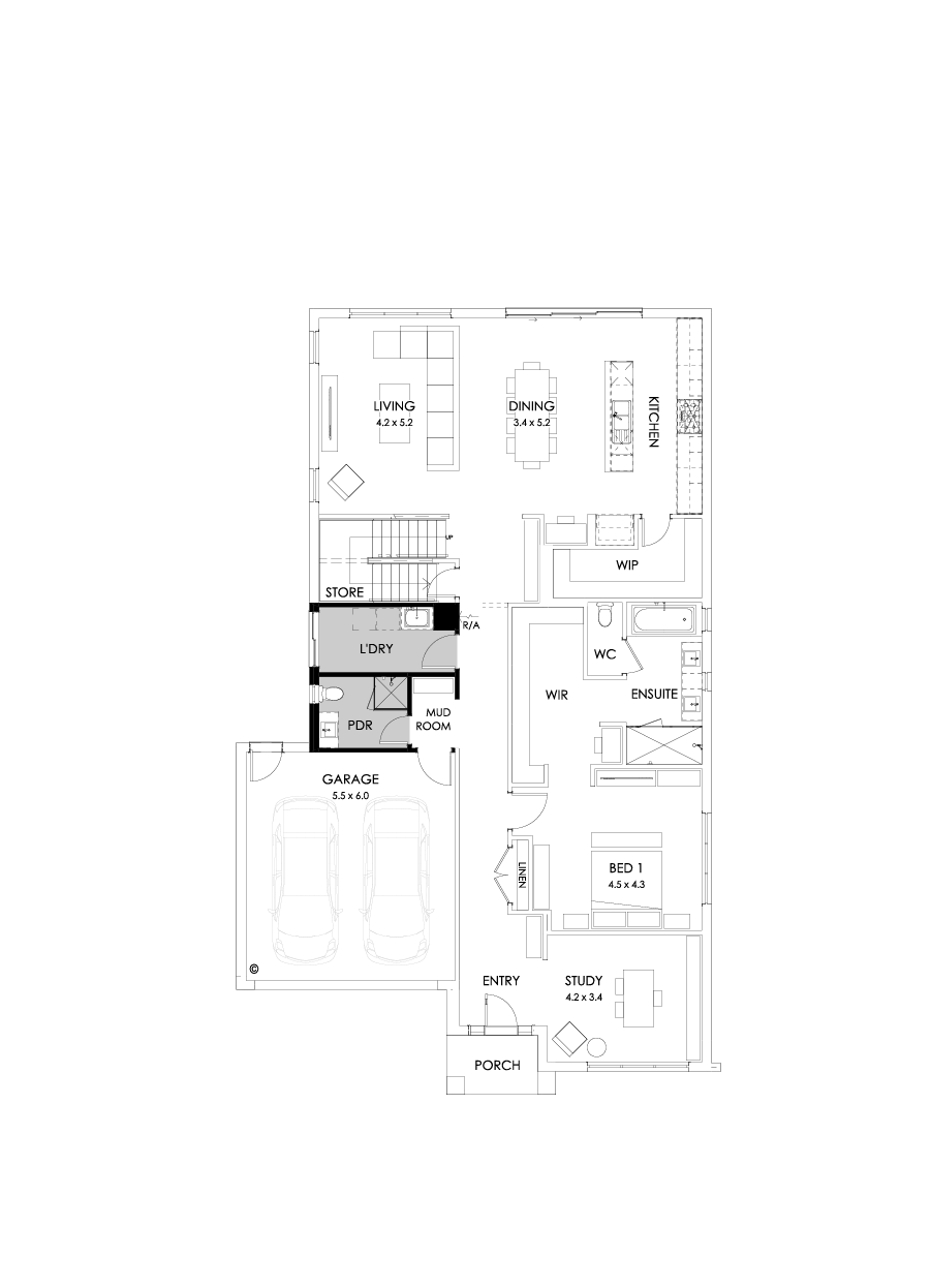 40 Ground Floor Floorplan (Shower to powder)