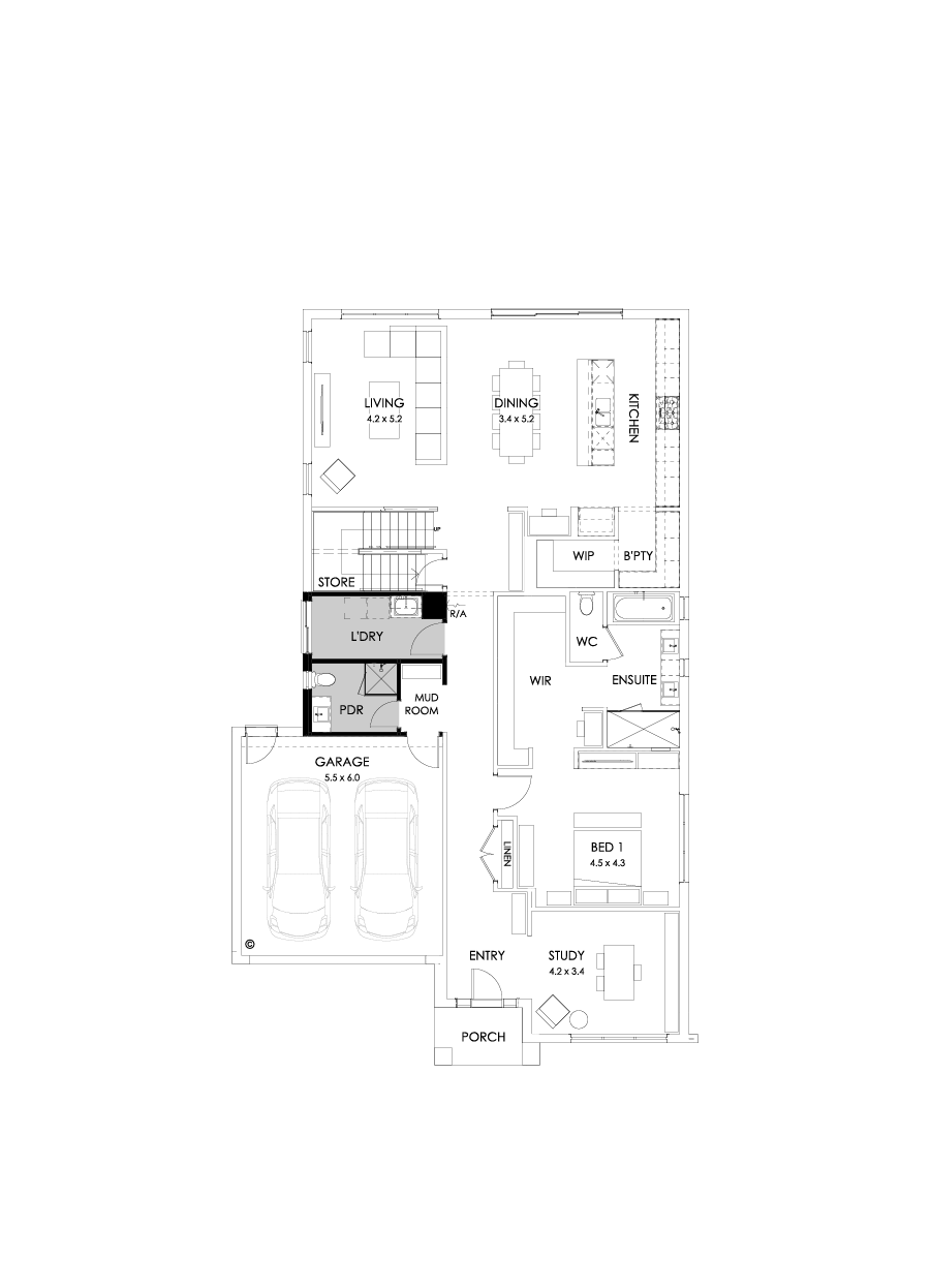 40 Ground Floor Floorplan (Shower to powder)