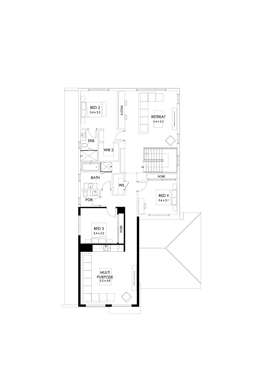 40 First Floor Floorplan (Bar - Flipped)