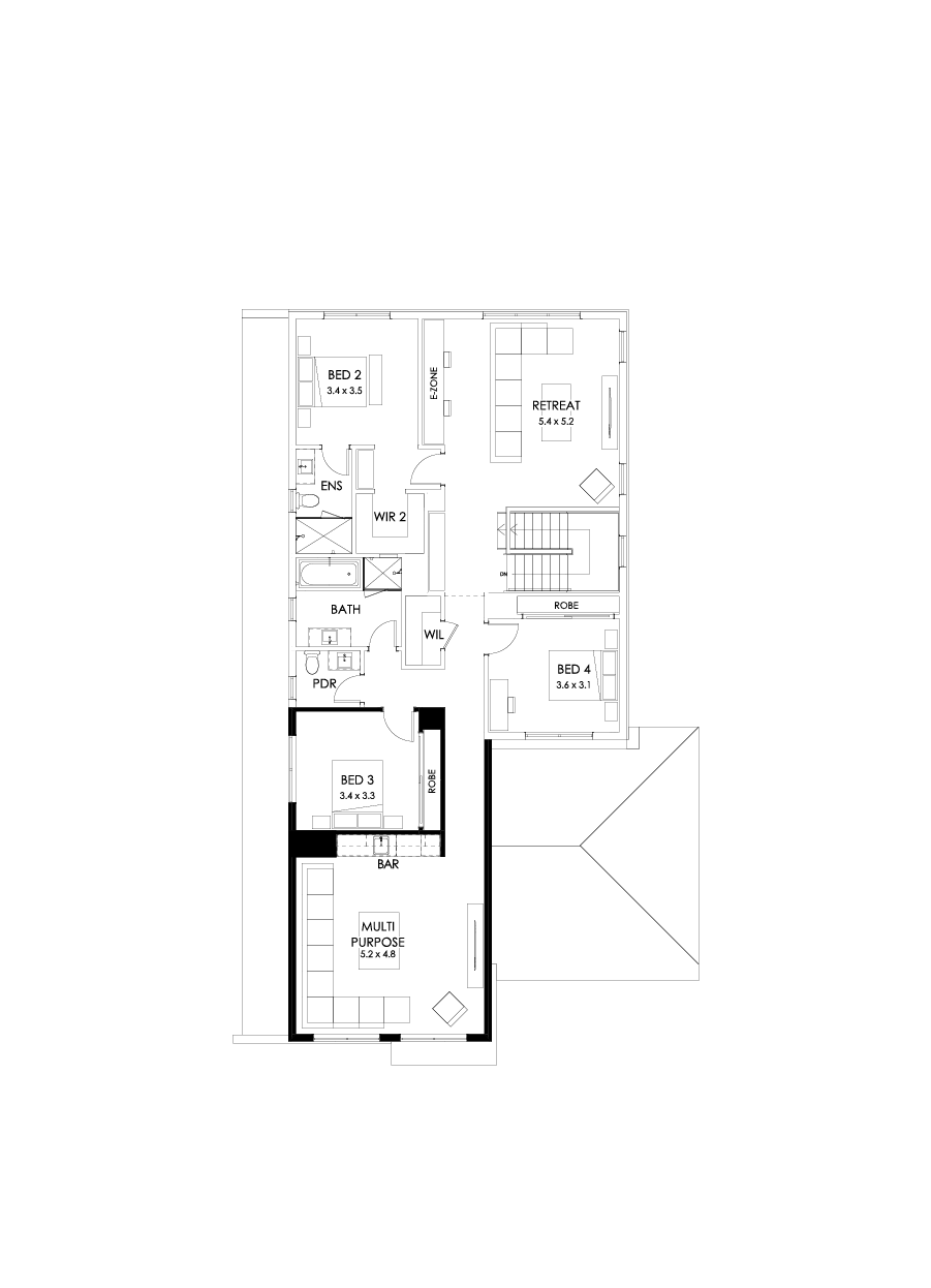 40 First Floor Floorplan (Bar - Flipped)