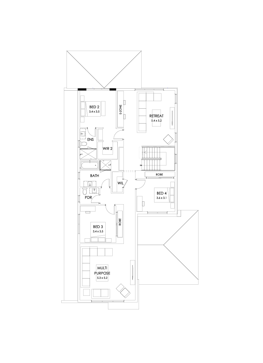 40 First Floor Floorplan (Grand outdoor living - Flipped)