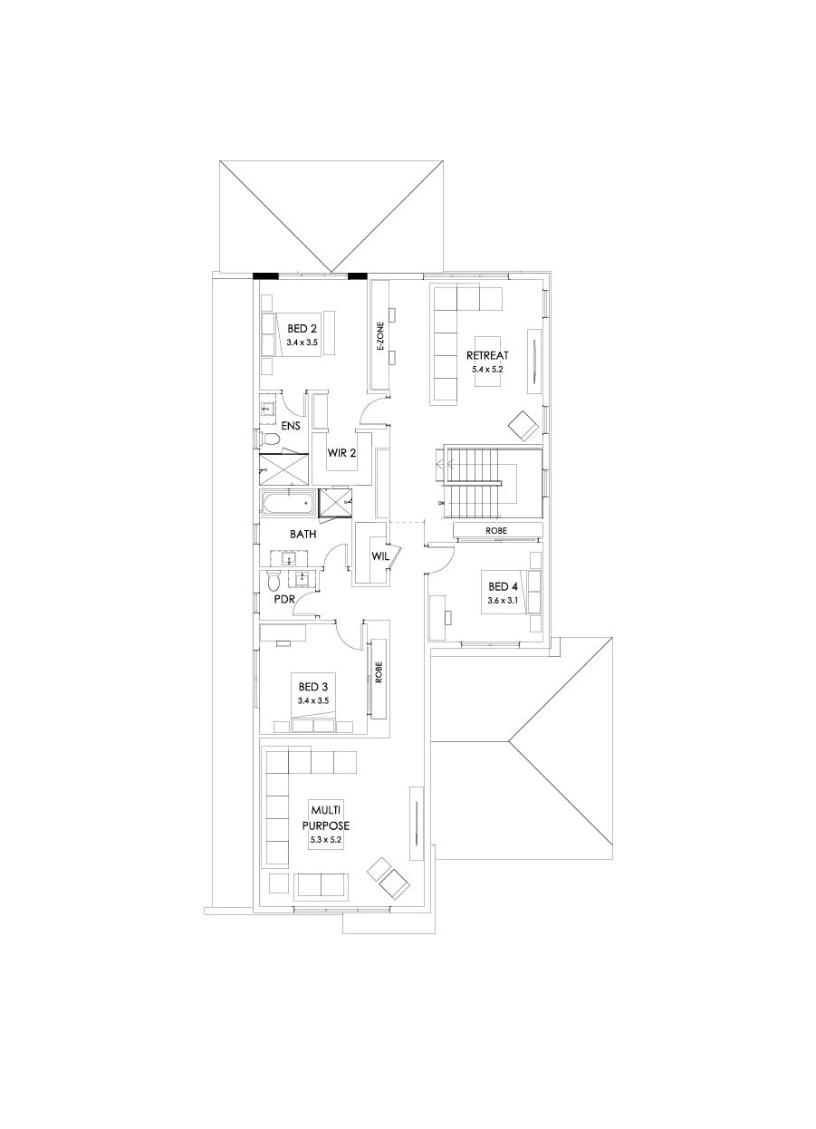40 First Floor Floorplan (Grand outdoor living - Flipped)