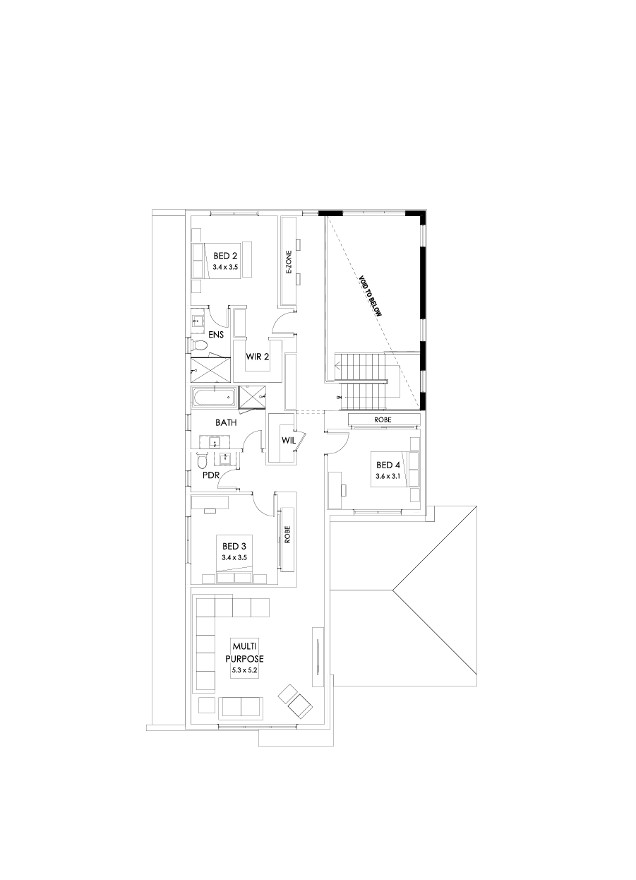 40 First Floor Floorplan (Void - Flipped)