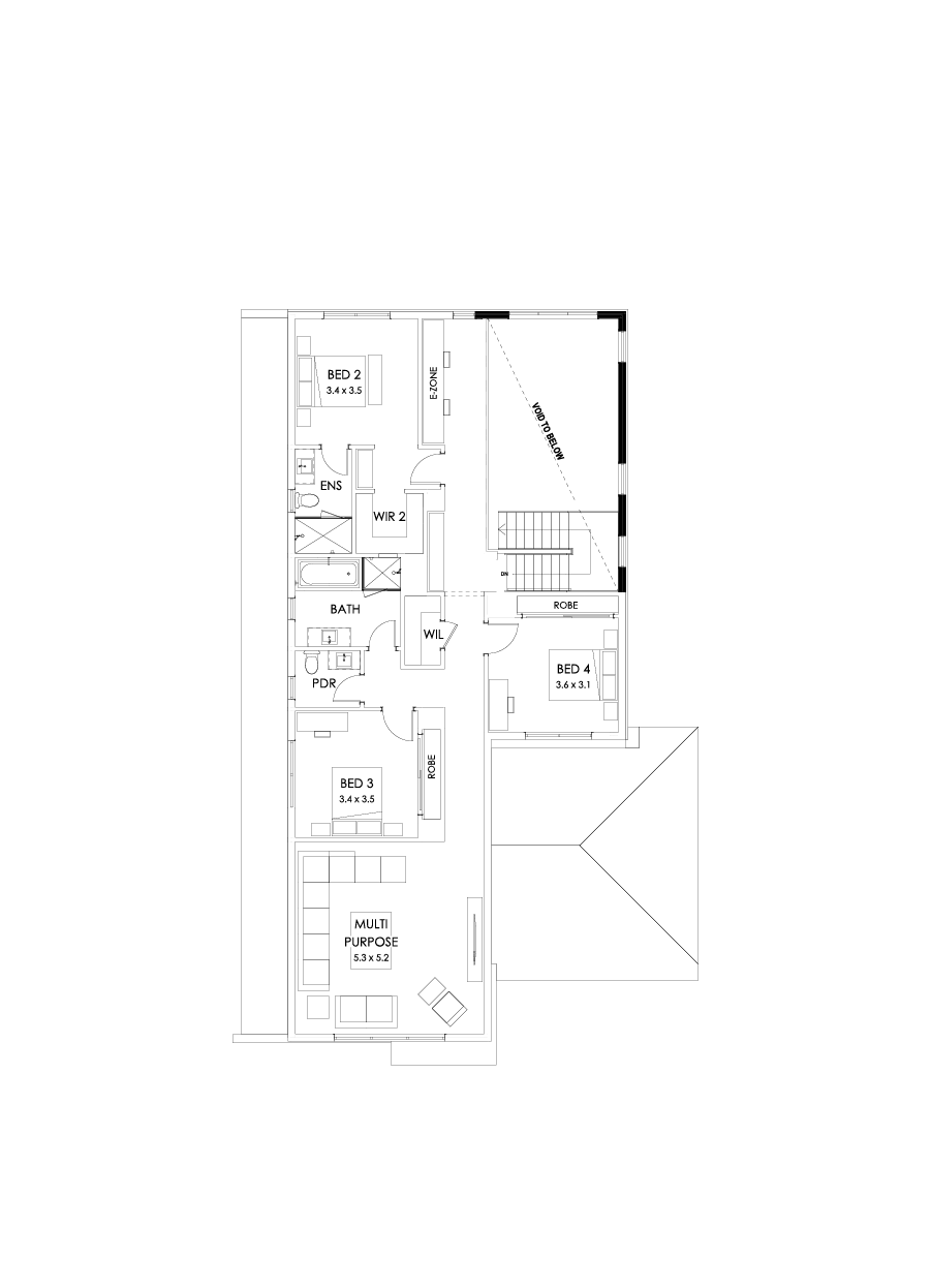 40 First Floor Floorplan (Void - Flipped)