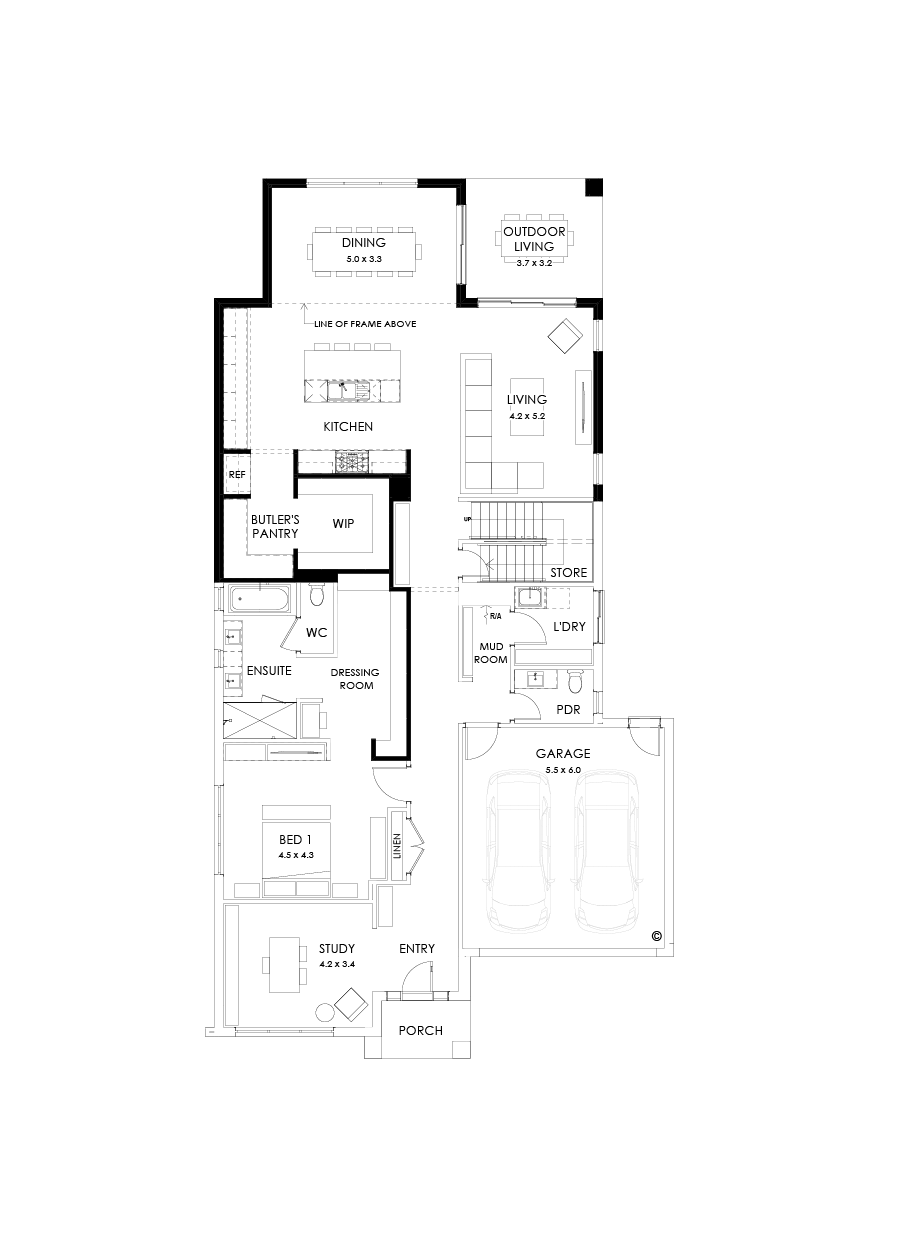 40 Ground Floor Floorplan (Larger kitchen and dining - Flipped)