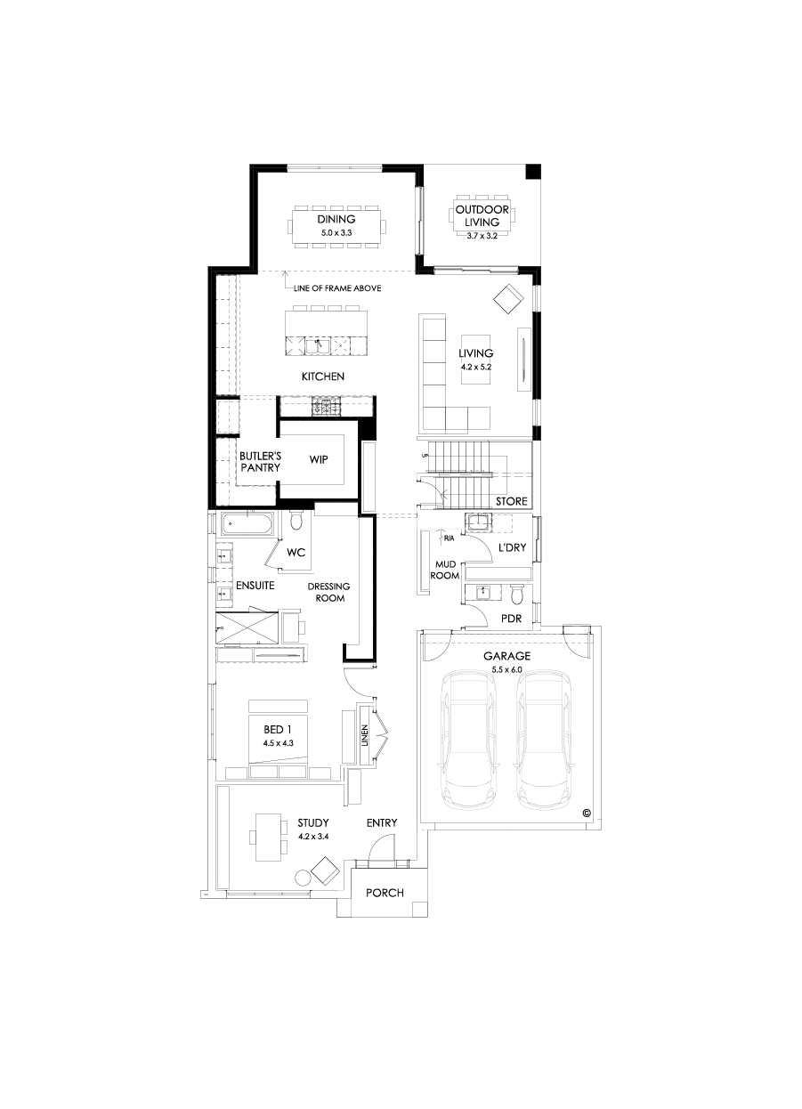 40 Ground Floor Floorplan (Larger kitchen and dining - Flipped)