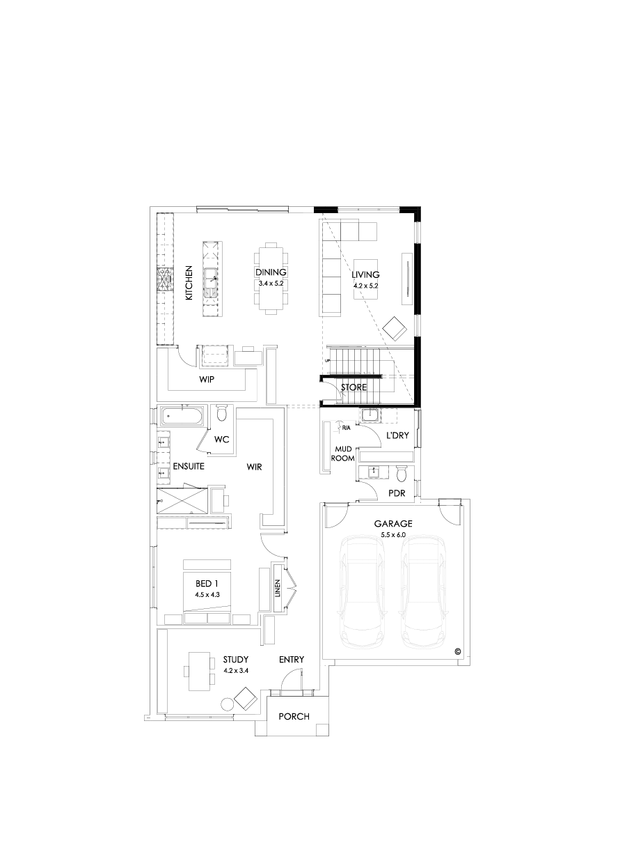 40 Ground Floor Floorplan (Void - Flipped)