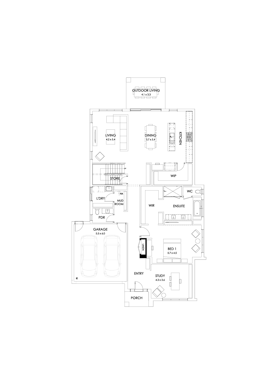 43 Ground Floor Floorplan (Bar)