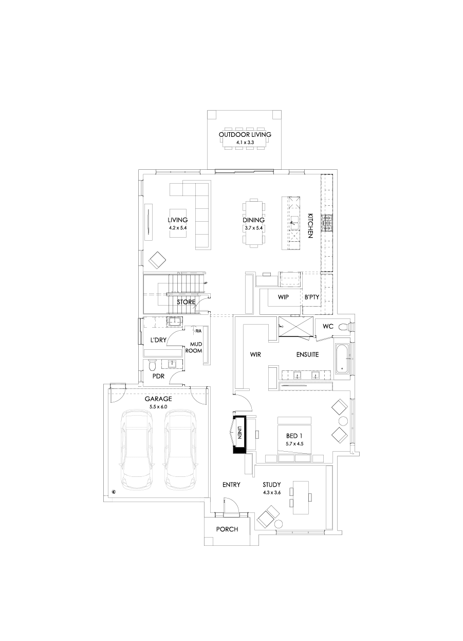 43 Ground Floor Floorplan (Bar)