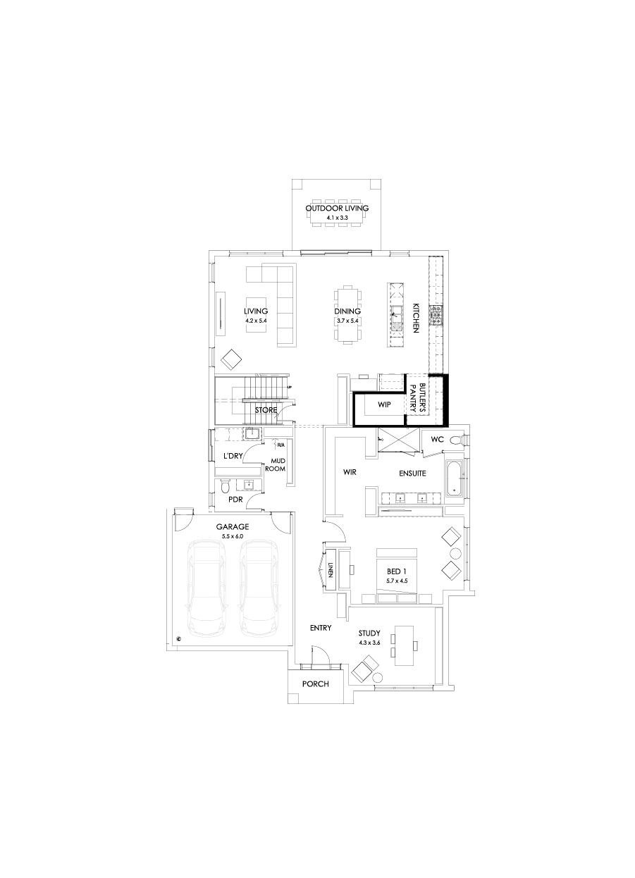 43 Ground Floor Floorplan (Butler's pantry - Included)
