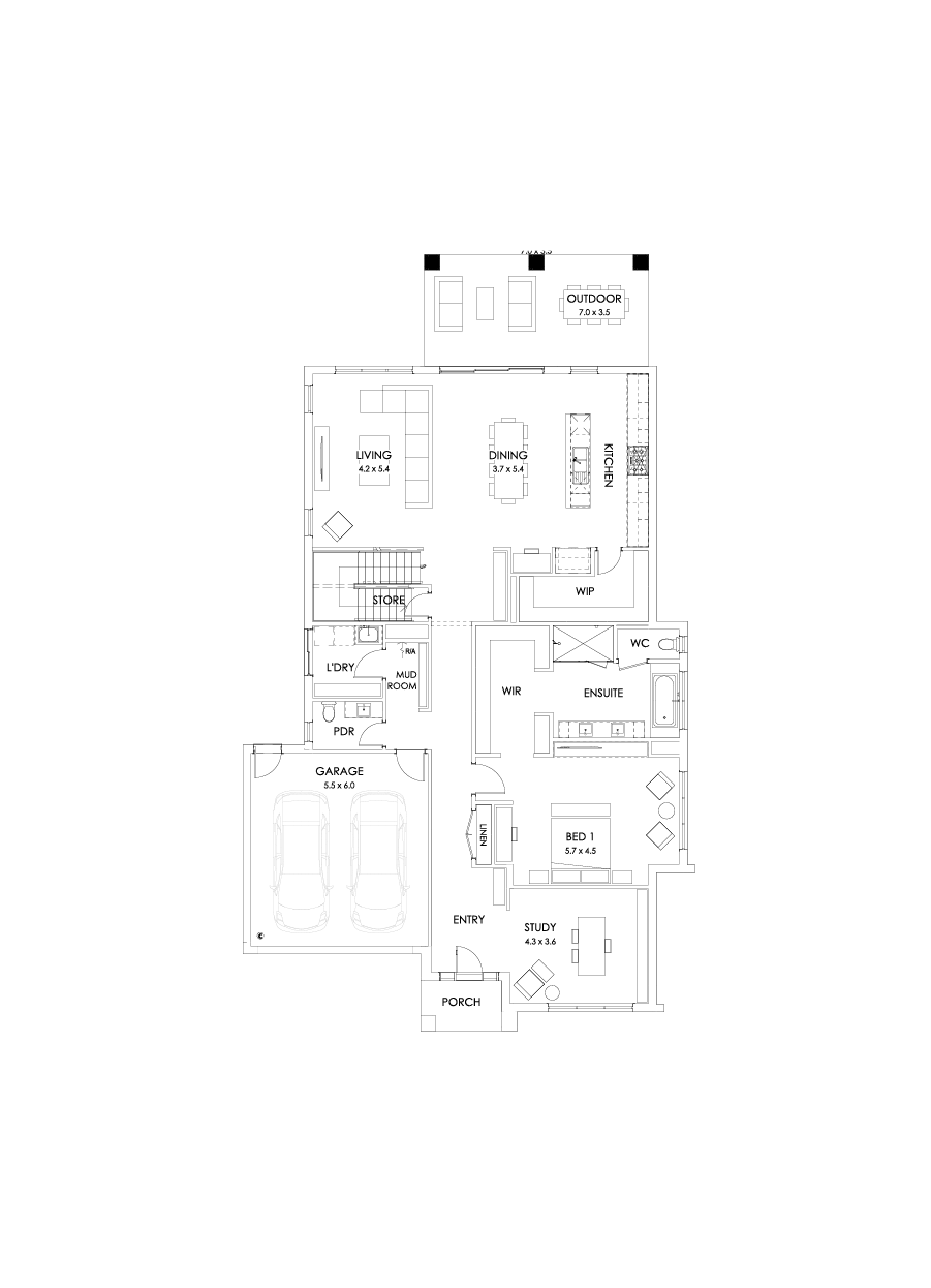43 Ground Floor Floorplan (Grand outdoor living)