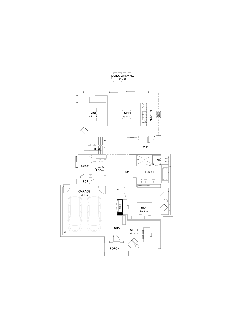 43 Ground Floor Floorplan (Guest bedroom)