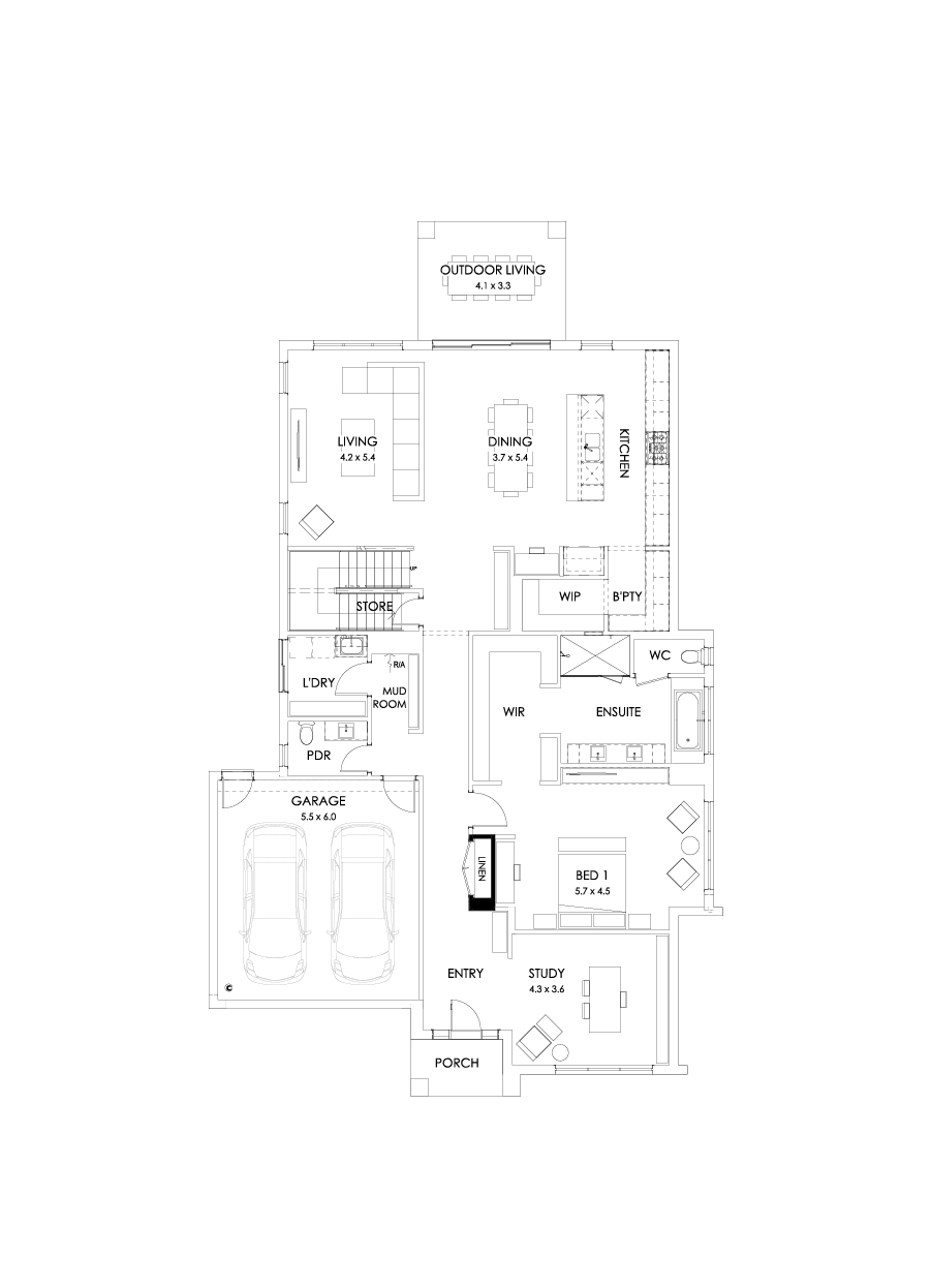43 Ground Floor Floorplan (Guest bedroom)