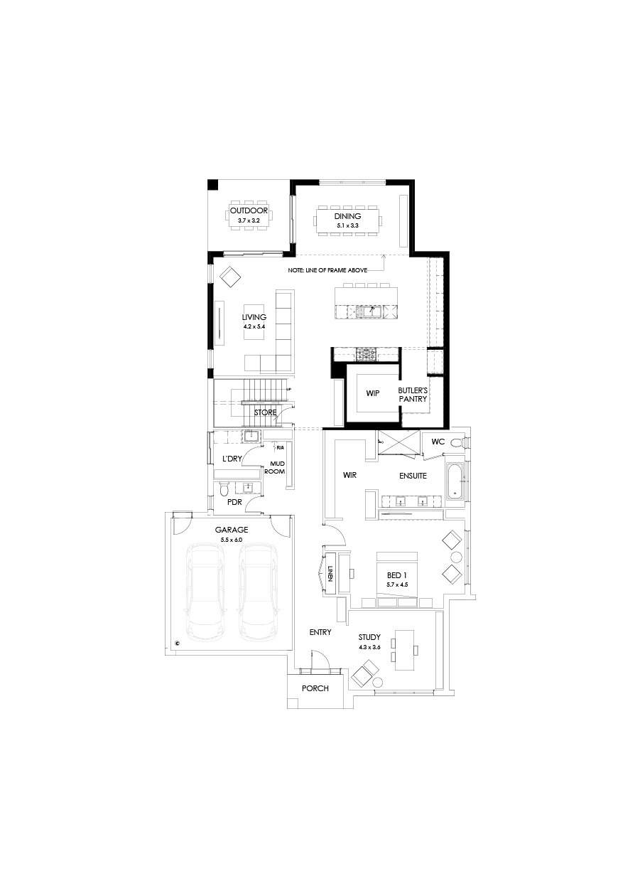 43 Ground Floor Floorplan (Larger kitchen and dining)