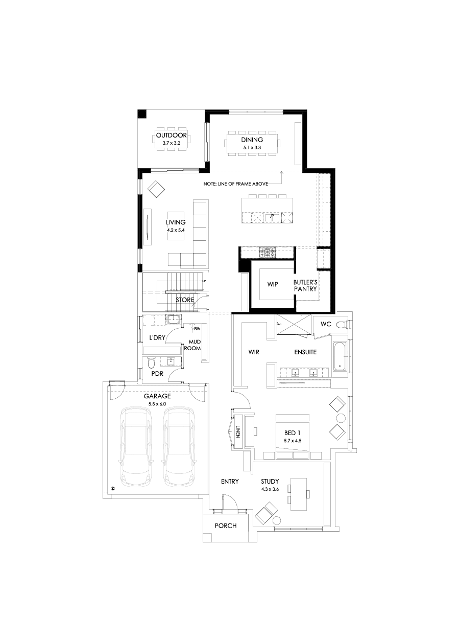 43 Ground Floor Floorplan (Larger kitchen and dining)