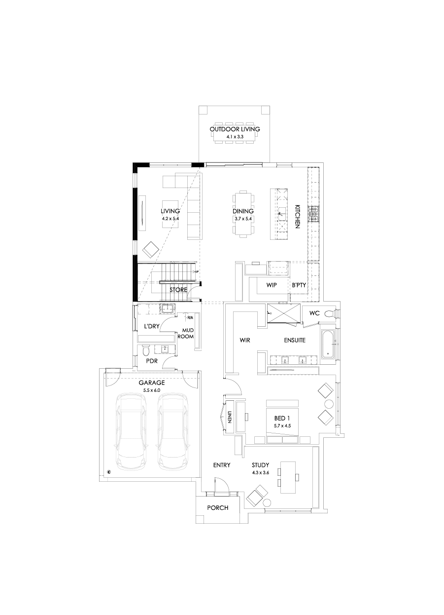 43 Ground Floor Floorplan (Void)