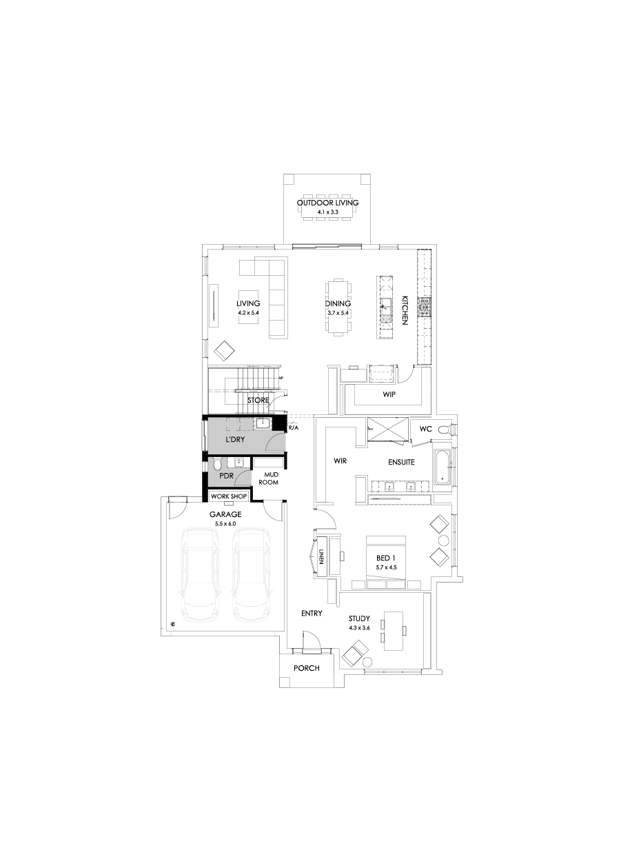 43 Ground Floor Floorplan (Workshop)