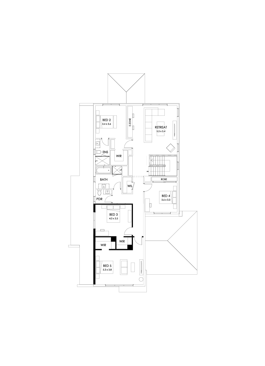 43 First Floor Floorplan (5th bedroom - Flipped)
