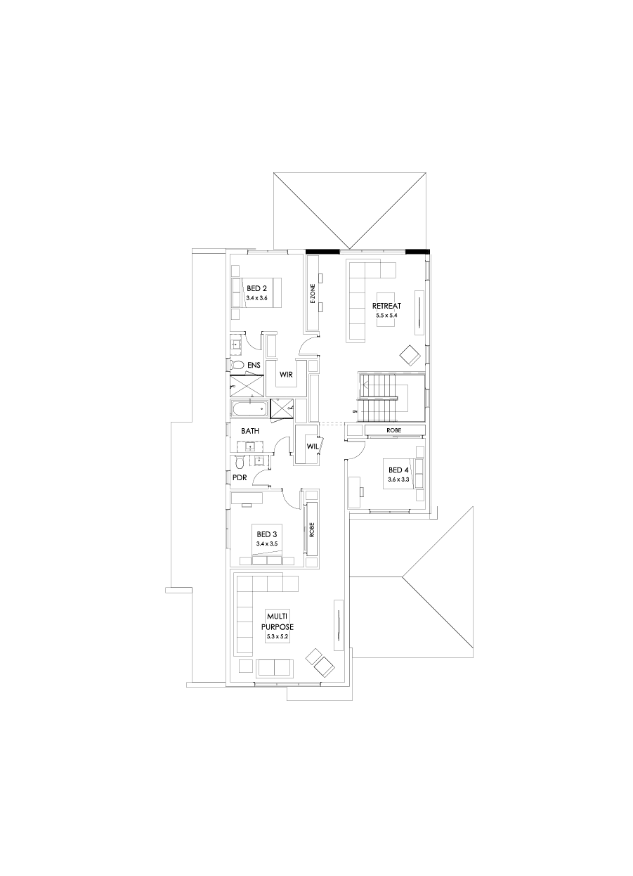 43 First Floor Floorplan (Alternate grand outdoor living - Flipped)