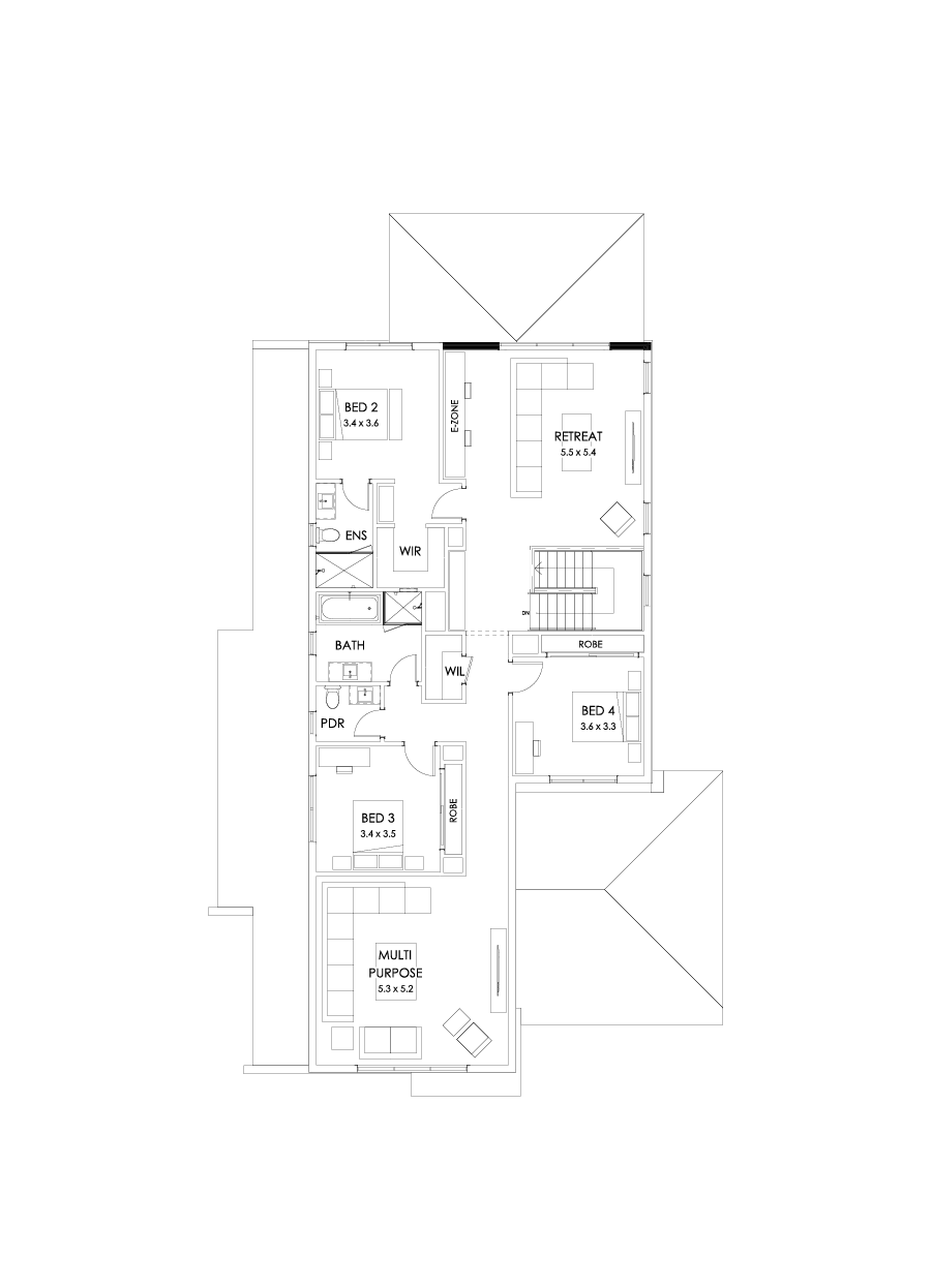 43 First Floor Floorplan (Alternate grand outdoor living - Flipped)