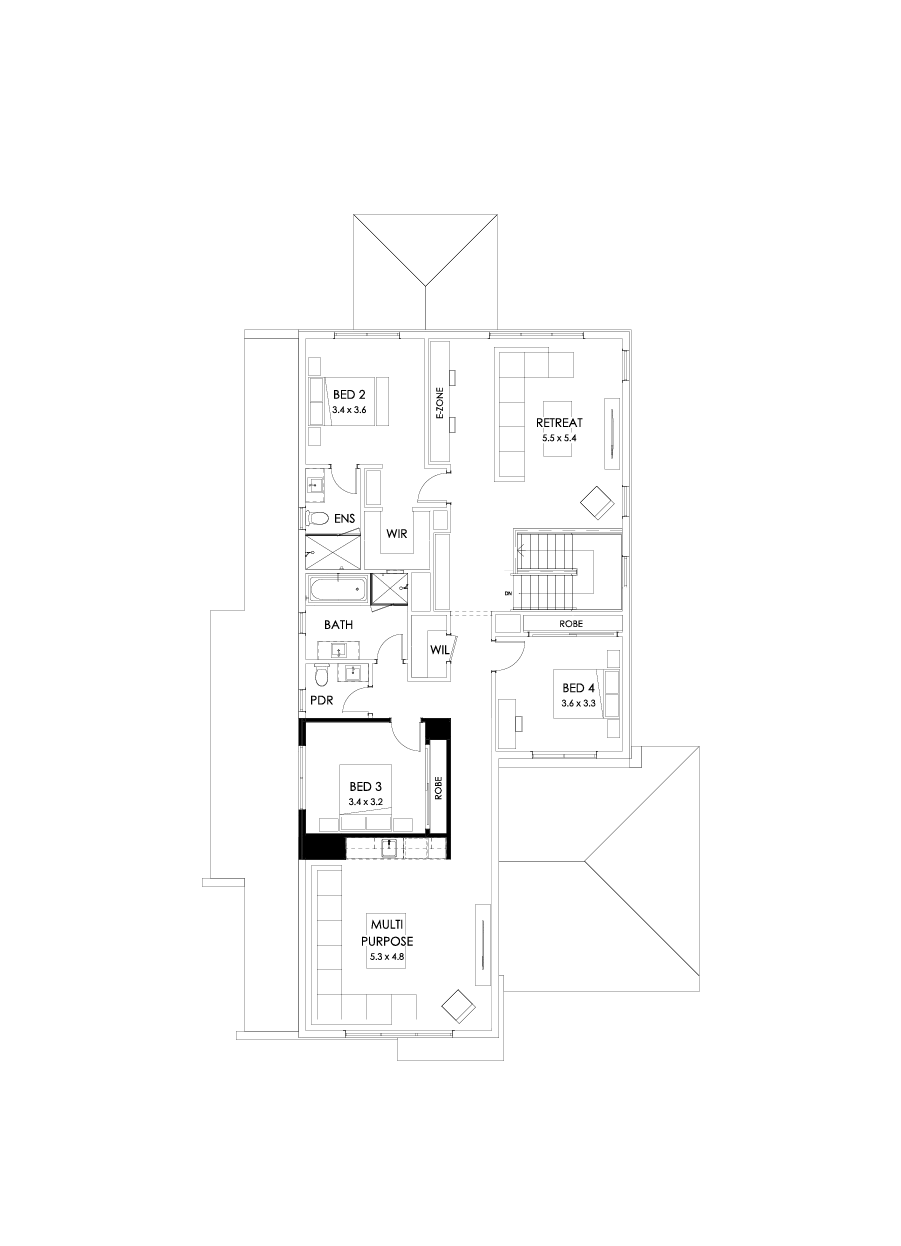 43 First Floor Floorplan (Bar - Flipped)
