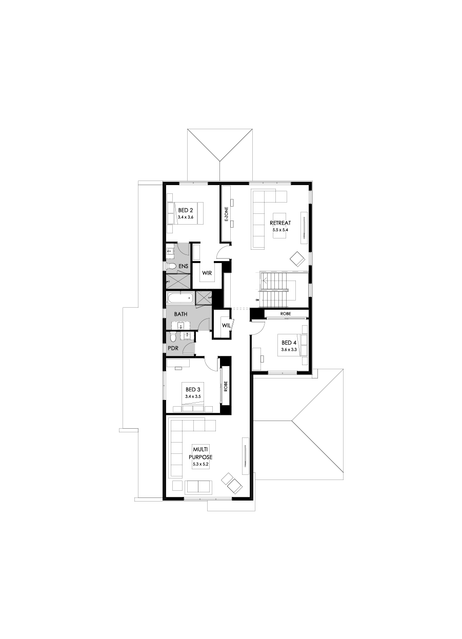43 First Floor Floorplan (Standard - Flipped)