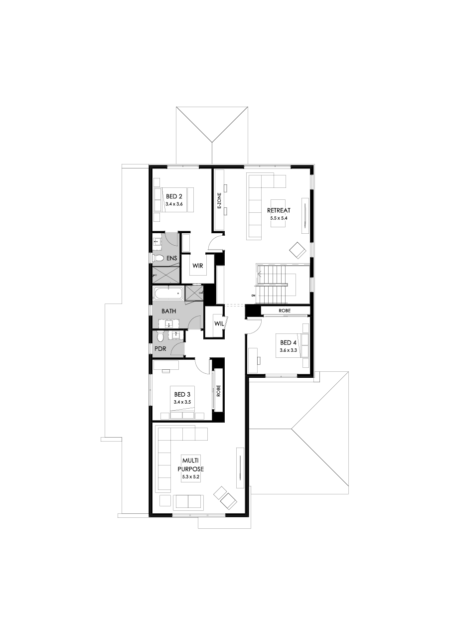 43 First Floor Floorplan (Standard - Flipped)