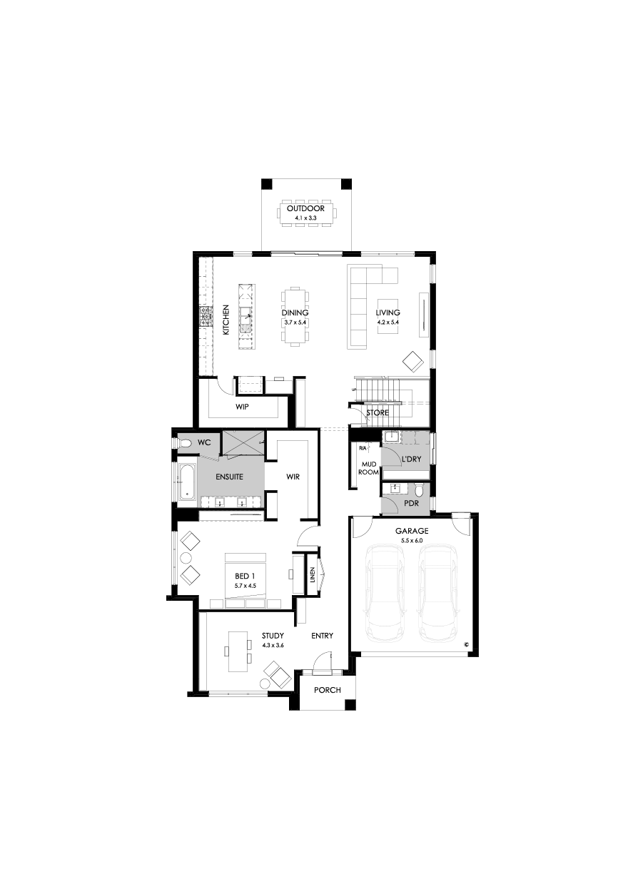43 Ground Floor Floorplan (Standard - Flipped)