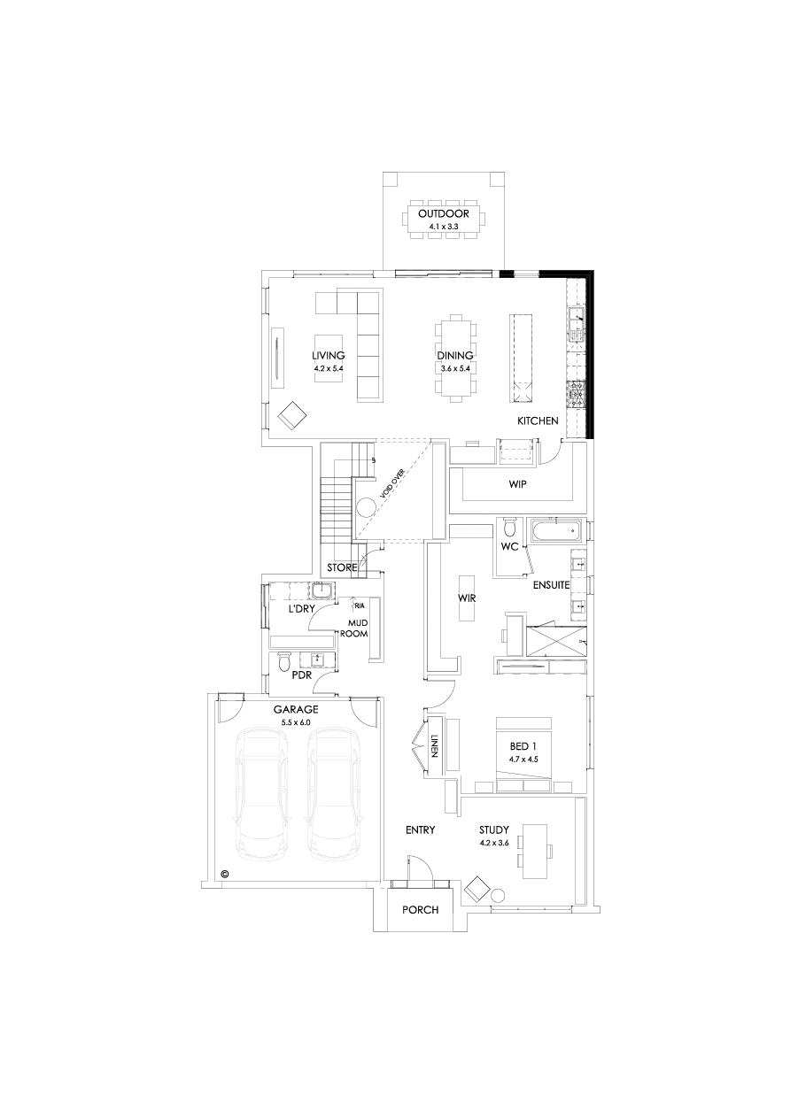 43B Ground Floor Floorplan (Alternate kitchen )
