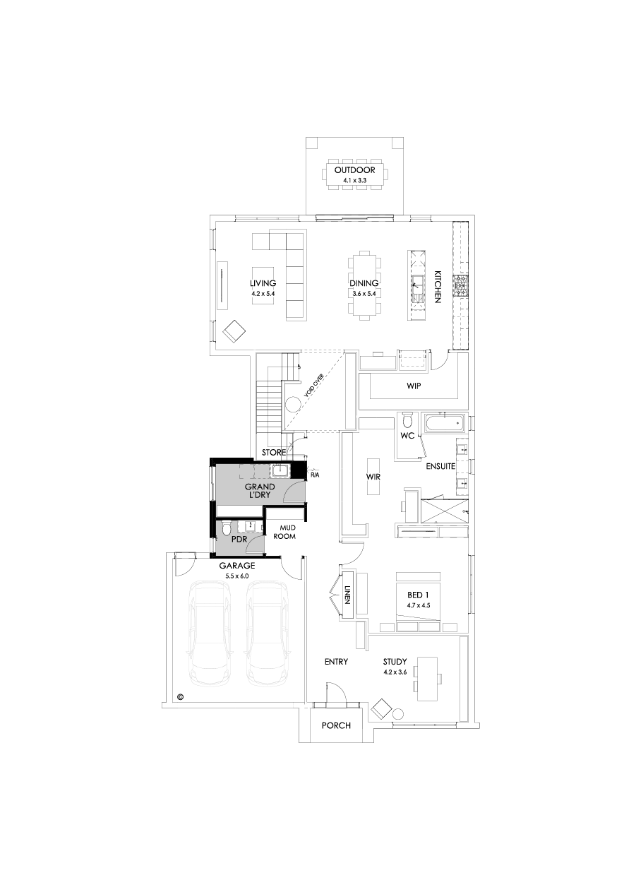 43B Ground Floor Floorplan (Grand laundry)