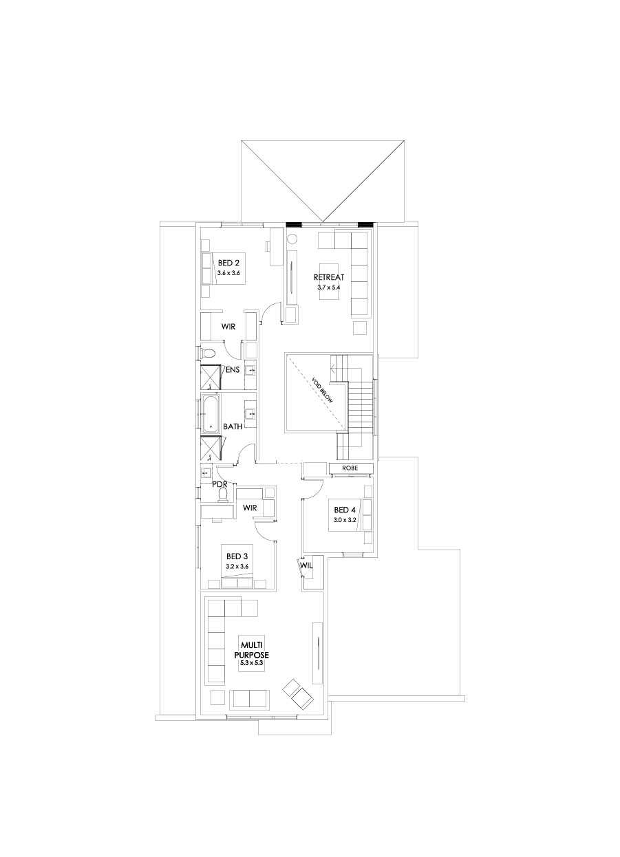 43B First Floor Floorplan (Alternate grand outdoor living - Flipped)