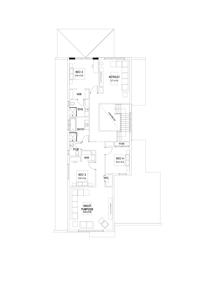 43B First Floor Floorplan (Alternative kitchen L shaped - Flipped)