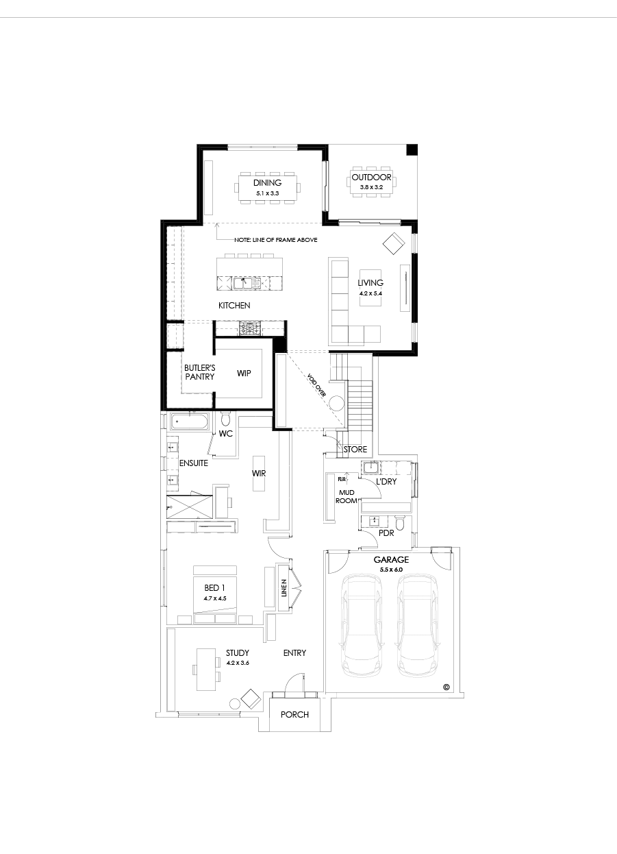43B Ground Floor Floorplan (Larger kitchen and dining - Flipped)