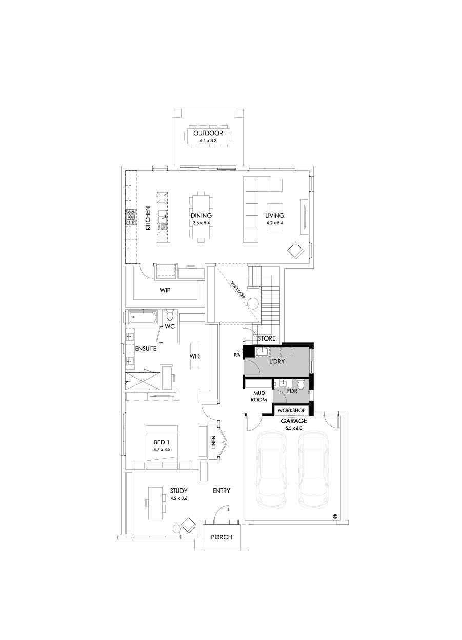 43B Ground Floor Floorplan (Workshop - Flipped)