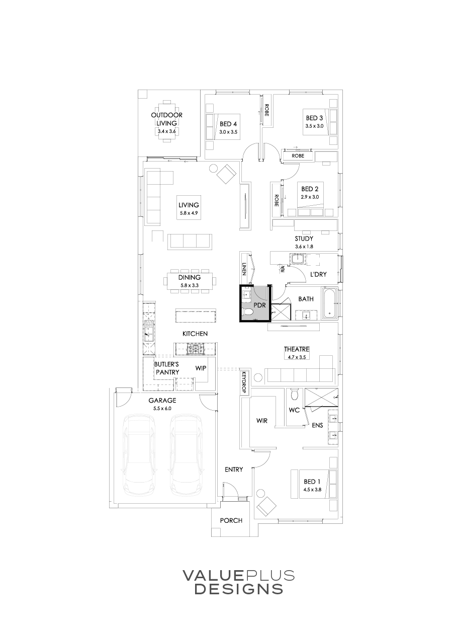29  Floor Floorplan (Powder Room - Flipped)
