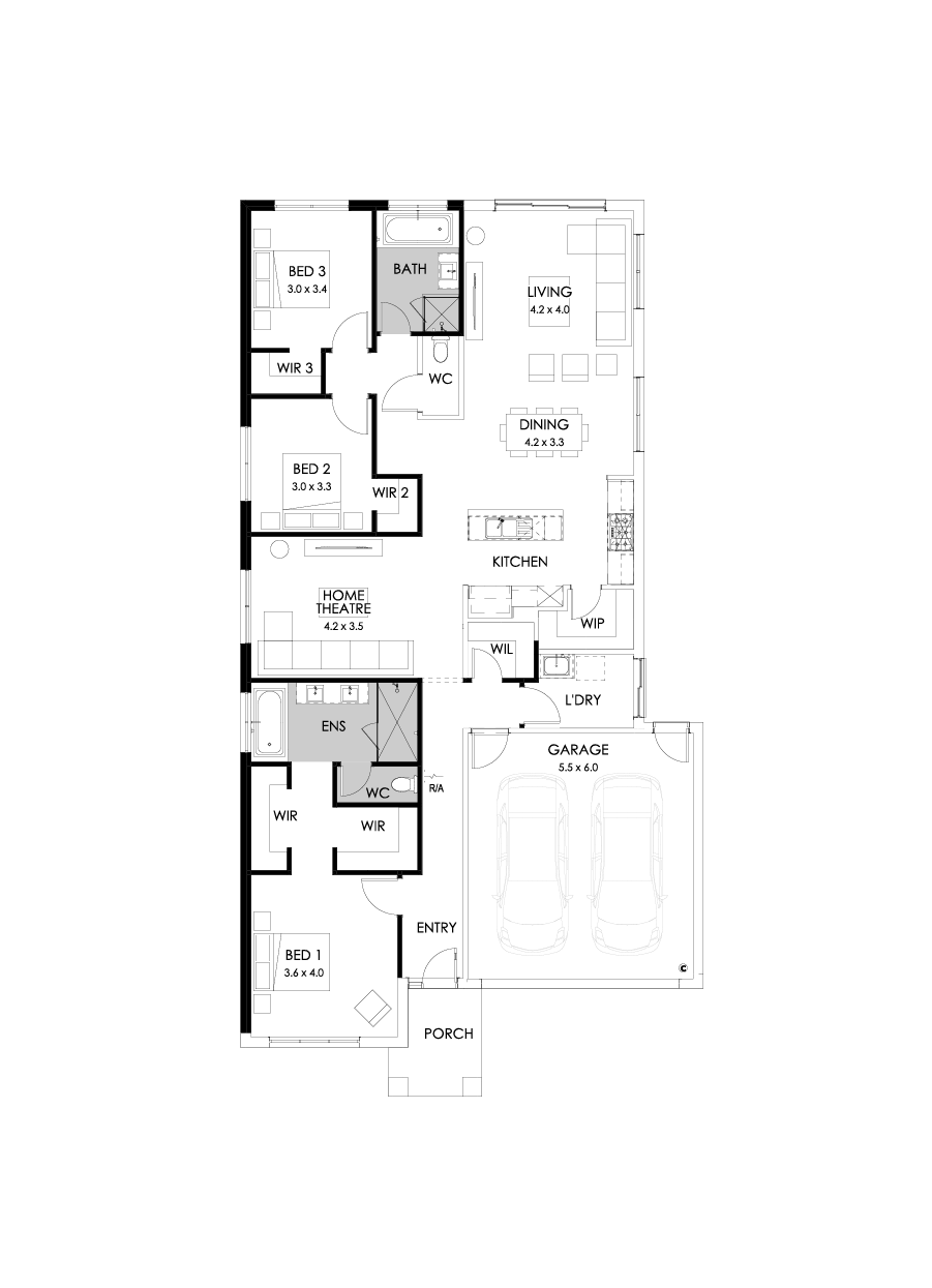 23  Floor Floorplan (3 bedroom - Flipped)
