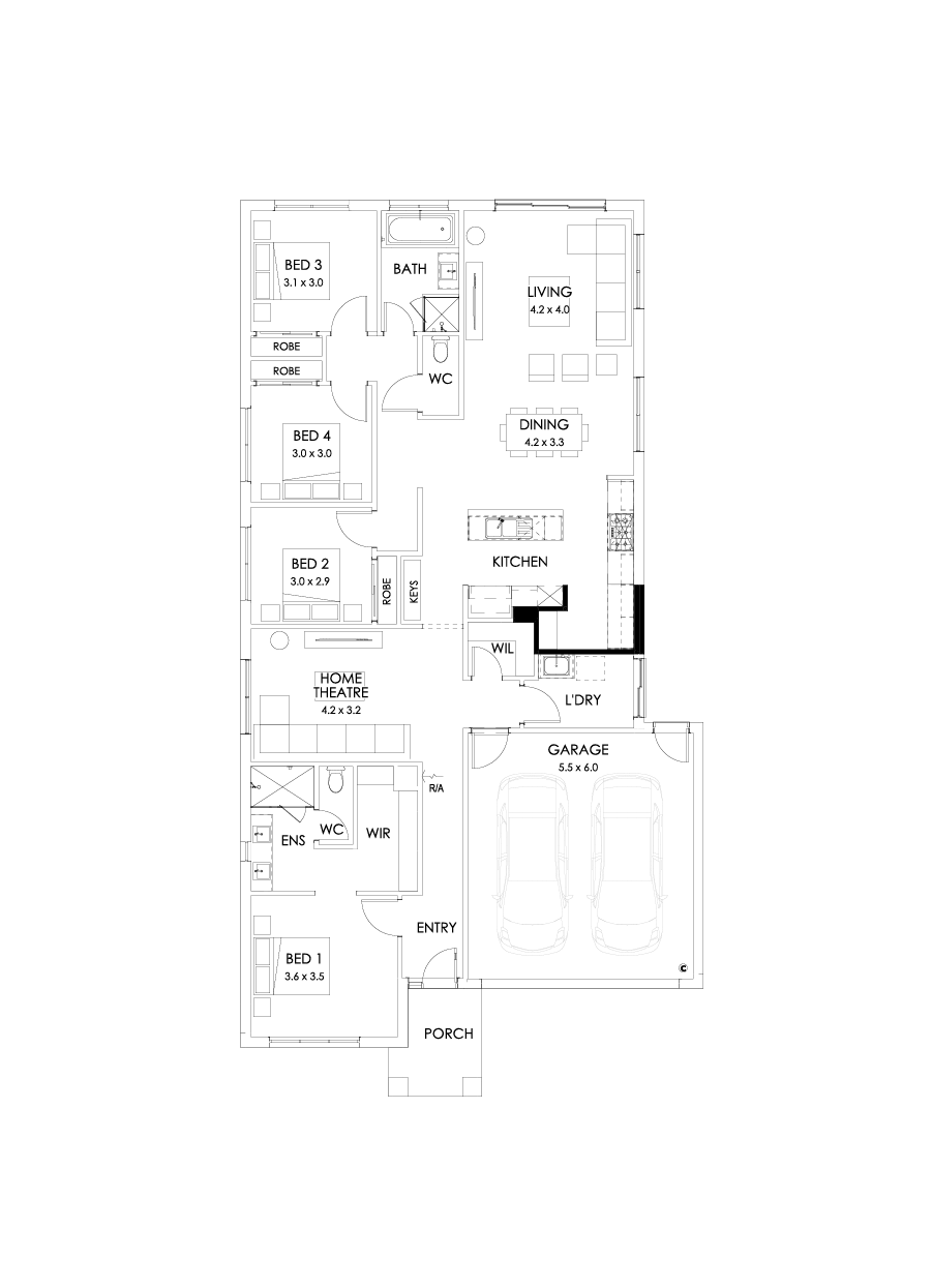 23  Floor Floorplan (Alternate kitchen  - Flipped)